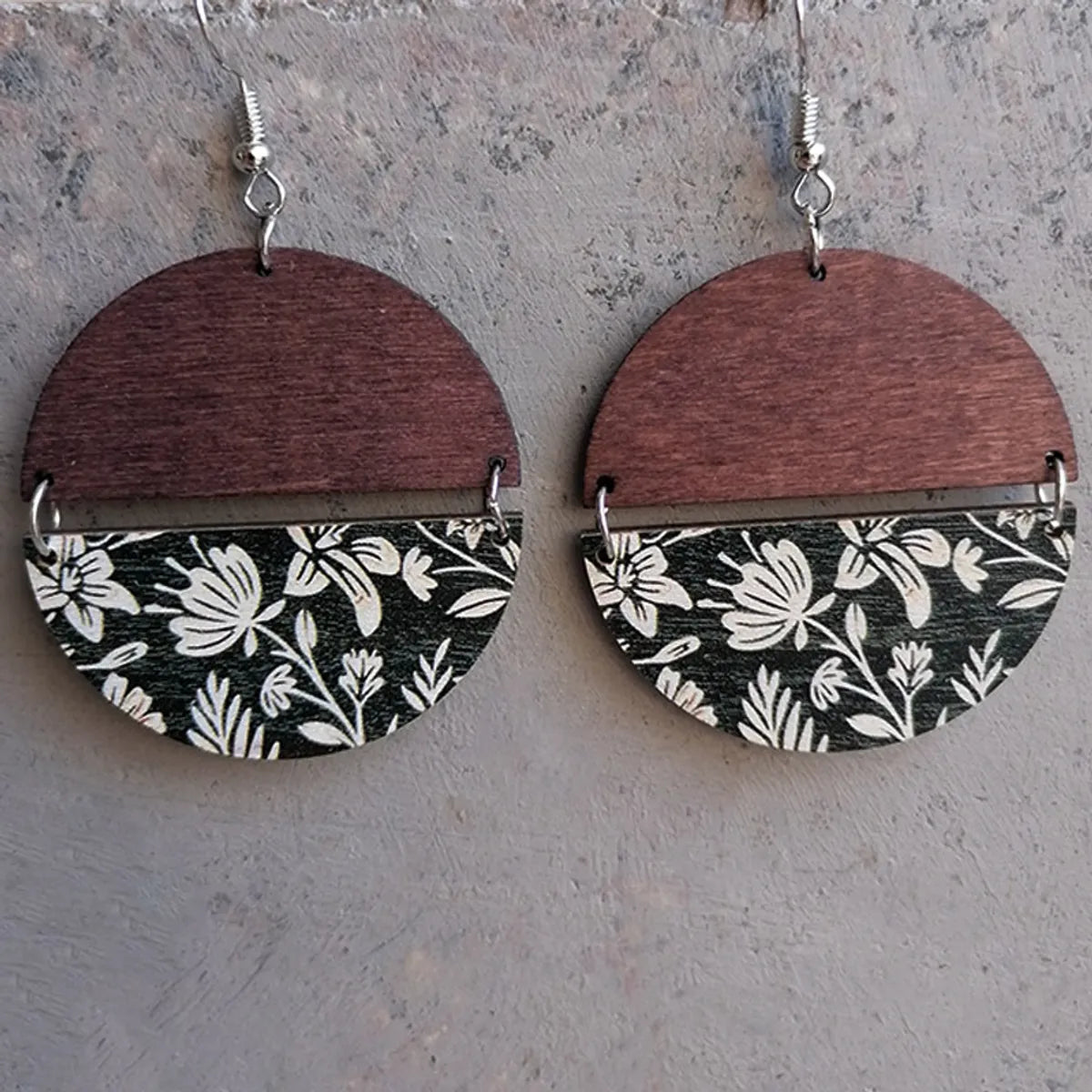 Casual Bohemian Flower Wood Women'S Drop Earrings