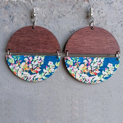 Casual Bohemian Flower Wood Women'S Drop Earrings