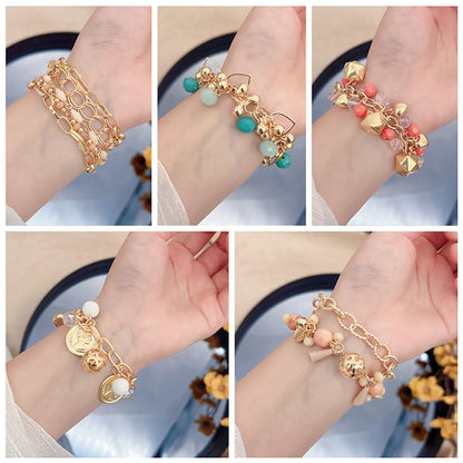 Casual Bohemian Geometric Star Shell PPC Alloy Crystal Wholesale Bracelets