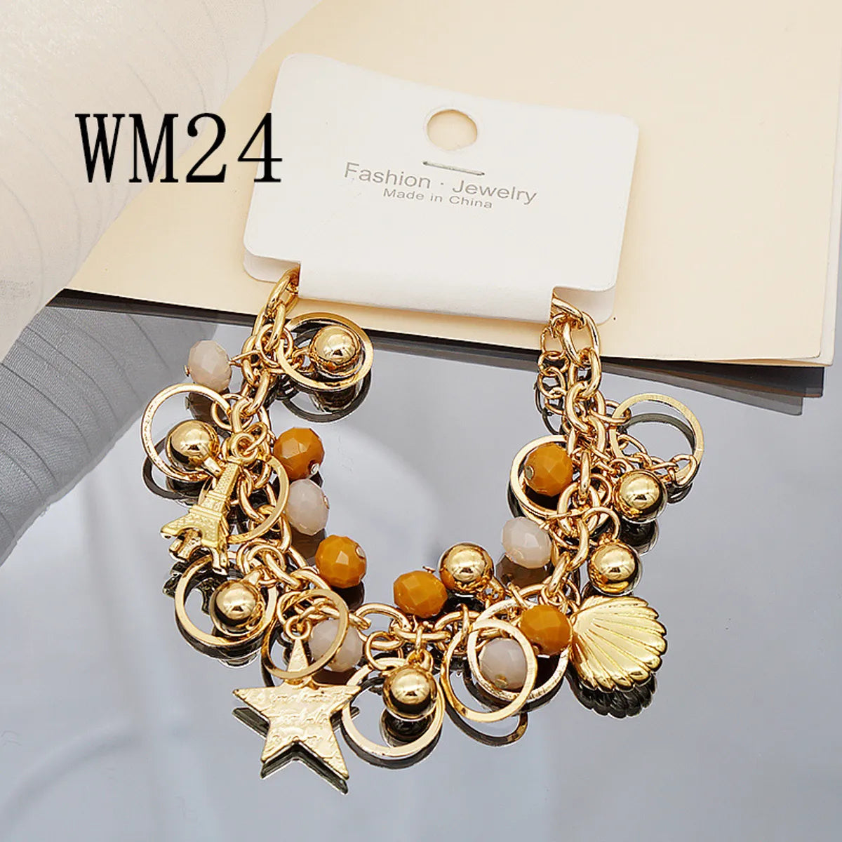 Casual Bohemian Geometric Star Shell PPC Alloy Crystal Wholesale Bracelets