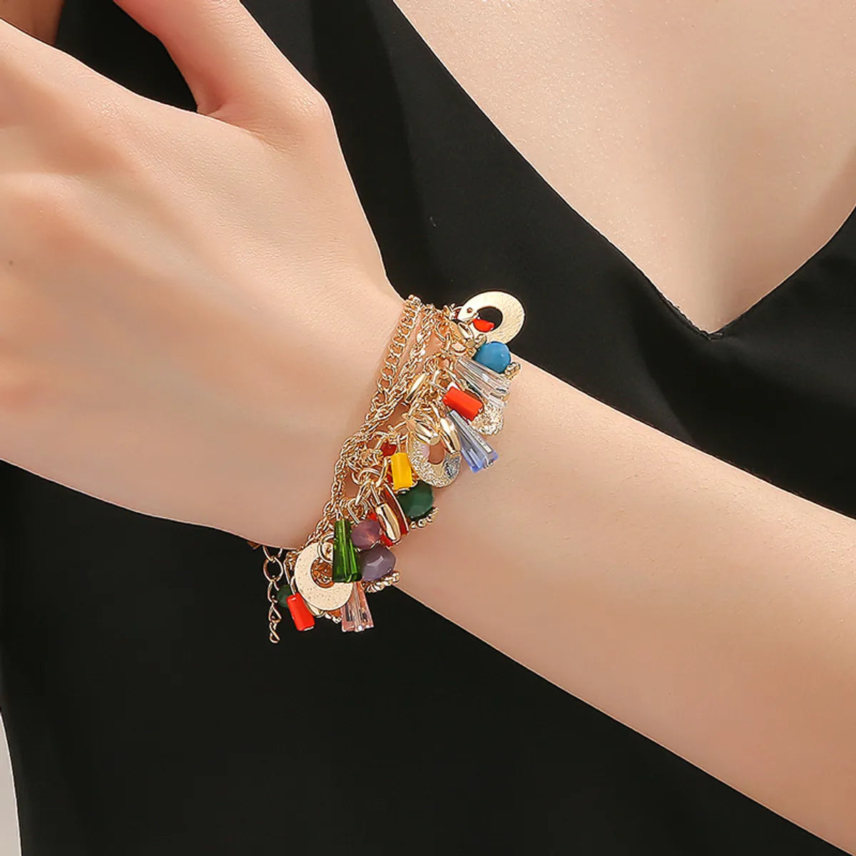 Casual Bohemian Geometric Star Shell PPC Alloy Crystal Wholesale Bracelets