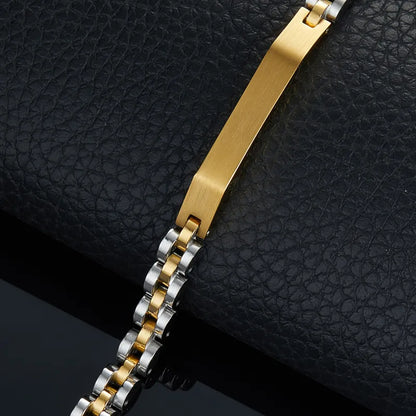 Casual Business Geometric 304 Stainless Steel Polishing Plating 18K Gold Plated Men'S Bracelets