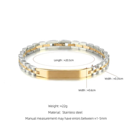 Casual Business Geometric 304 Stainless Steel Polishing Plating 18K Gold Plated Men'S Bracelets