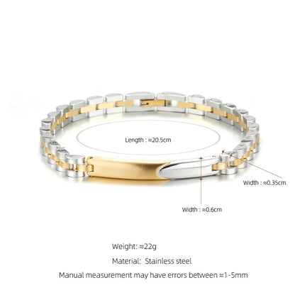 Casual Business Geometric 304 Stainless Steel Polishing Plating 18K Gold Plated Men'S Bracelets