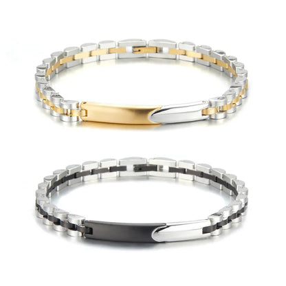 Casual Business Geometric 304 Stainless Steel Polishing Plating 18K Gold Plated Men'S Bracelets