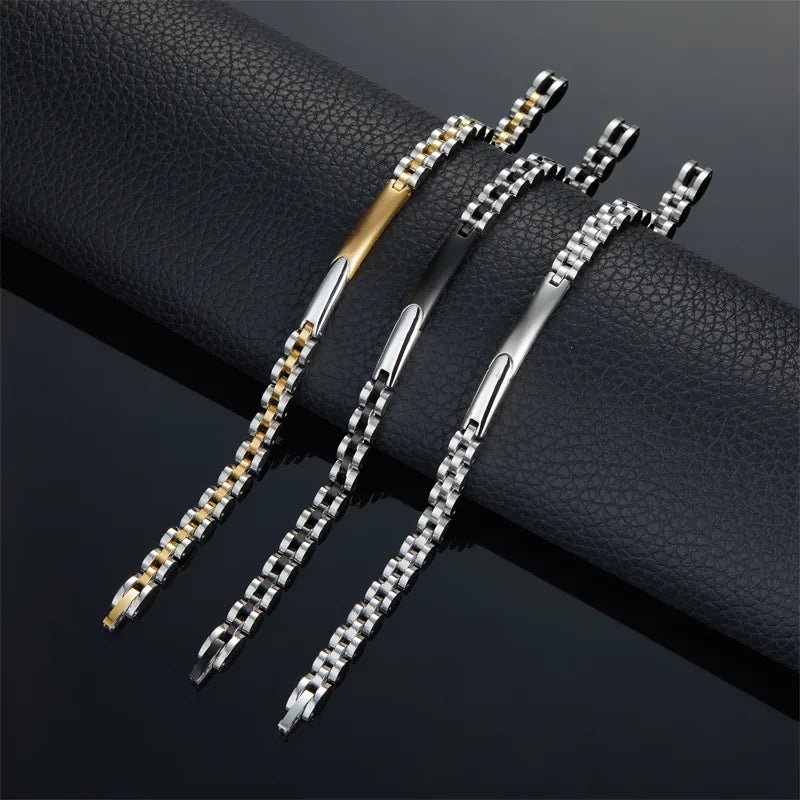 Casual Business Geometric 304 Stainless Steel Polishing Plating 18K Gold Plated Men'S Bracelets