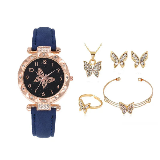 Casual Butterfly Buckle Quartz Women'S Watches