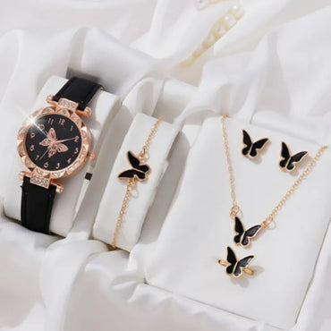 Casual Butterfly Buckle Quartz Women'S Watches