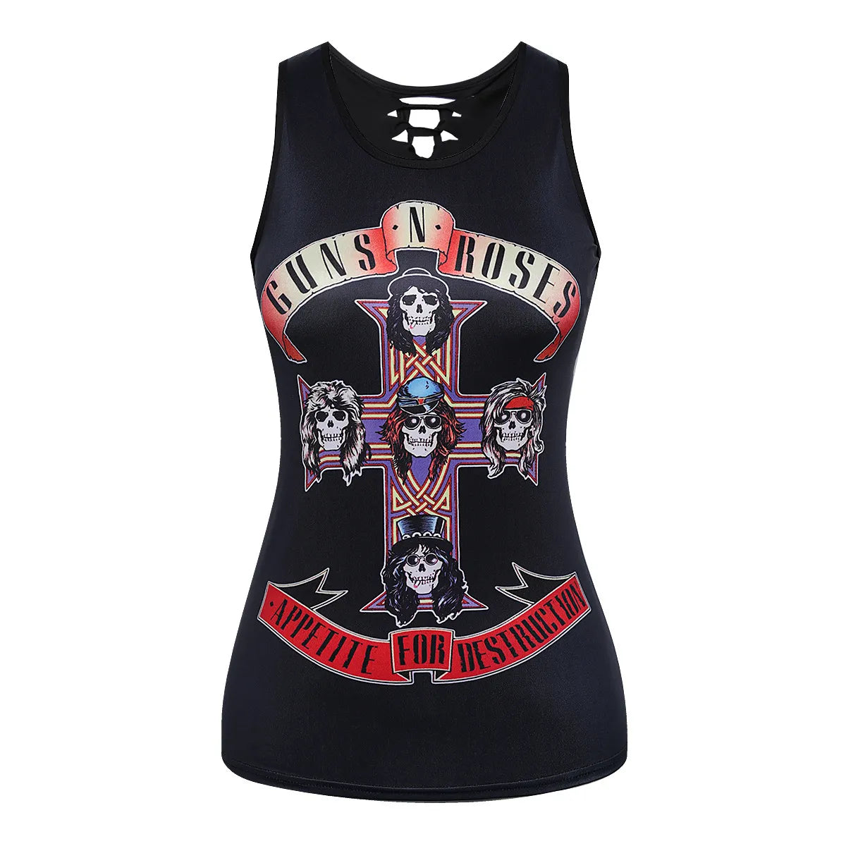 Women'S Vest Tank Tops Tassel Ripped Hollow Out Casual Butterfly Skull