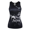 Women'S Vest Tank Tops Tassel Ripped Hollow Out Casual Butterfly Skull