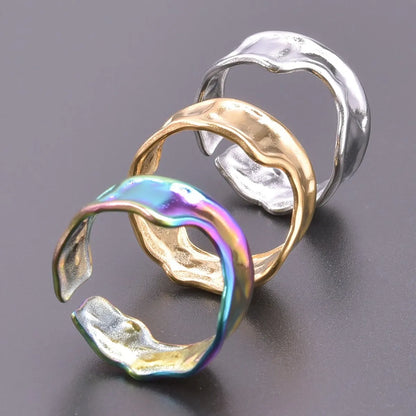 Casual C Shape Titanium Steel Polishing Open Rings