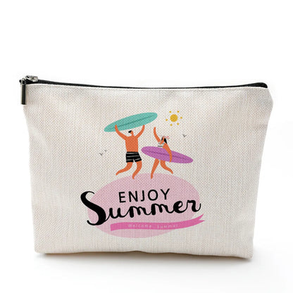 Casual Cartoon Cotton And Linen Storage Bag Makeup Bags