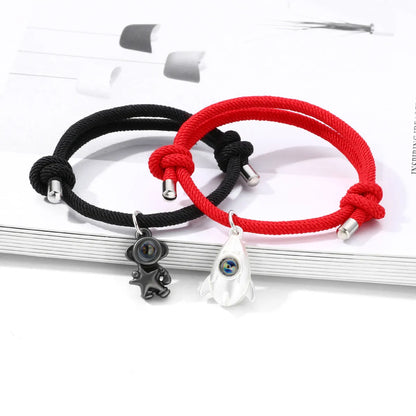 Casual Cartoon Style Astronaut Alloy Rope Plating Valentine'S Day Couple Bracelets