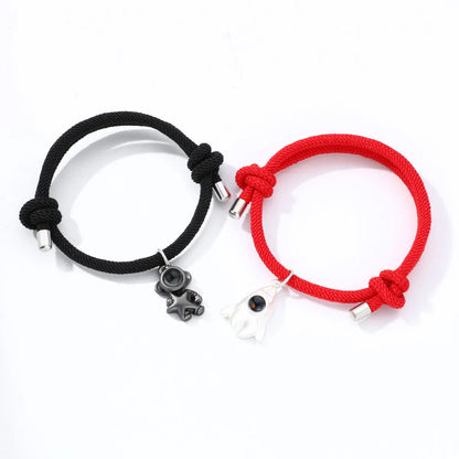 Casual Cartoon Style Astronaut Alloy Rope Plating Valentine'S Day Couple Bracelets