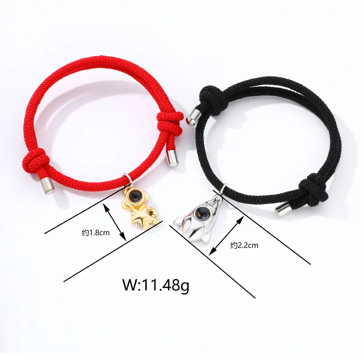 Casual Cartoon Style Astronaut Alloy Rope Plating Valentine'S Day Couple Bracelets