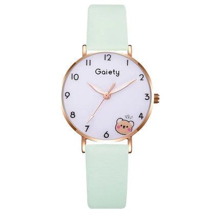 Casual Cartoon Style Bear Buckle Quartz Women'S Watches