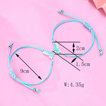 Casual Cartoon Style Cute Butterfly Alloy Kid'S Drawstring Bracelets