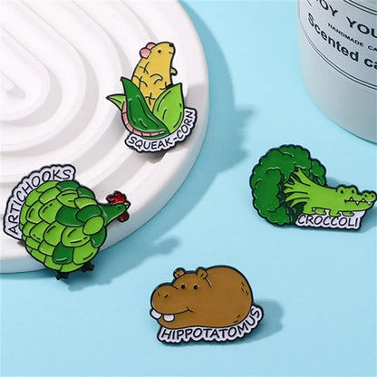 Casual Cartoon Style Pastoral Animal Vegetable Alloy Stamping Stoving Varnish Plating Unisex Brooches Collar Pin