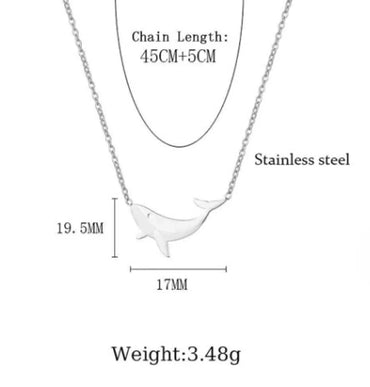 304 Stainless Steel 18K Gold Plated Casual Cartoon Style Streetwear Plating Whale Pendant Necklace