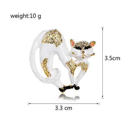 Casual Cat Alloy Inlay Rhinestones Unisex Brooches