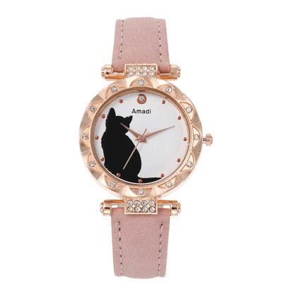 Casual Cat Buckle Quartz Women'S Watches