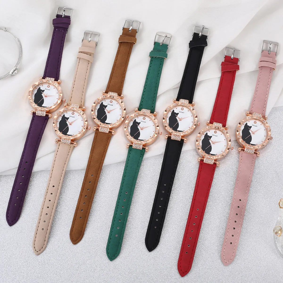 Casual Cat Buckle Quartz Women'S Watches