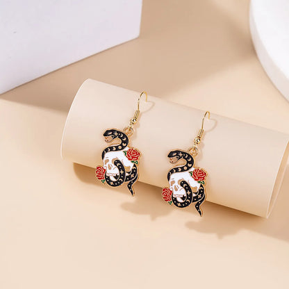 Casual Cat Eagle Snake Alloy Stoving Varnish Women'S Drop Earrings 1 Pair