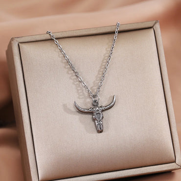 Casual Cattle Stainless Steel Handmade Pendant Necklace