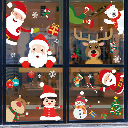 Casual Christmas Tree Santa Claus Pvc Wall Sticker