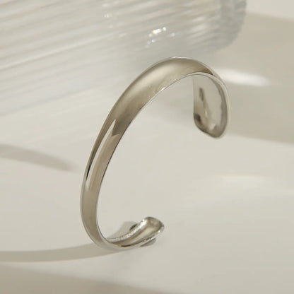 Casual Classic Style Commute Solid Color 304 Stainless Steel 14K Gold Plated Bangle In Bulk