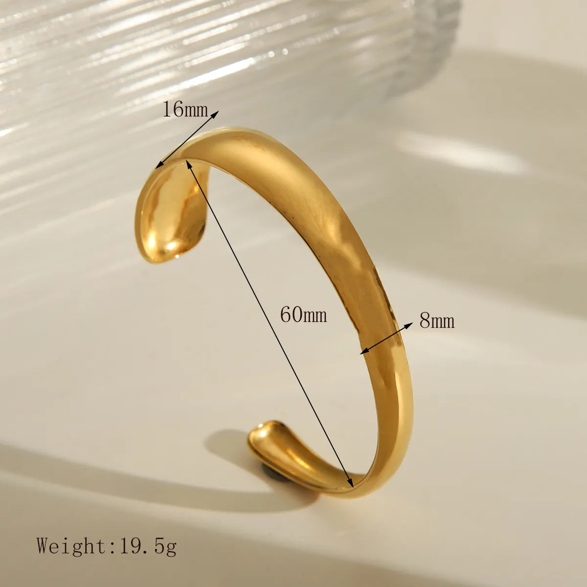 Casual Classic Style Commute Solid Color 304 Stainless Steel 14K Gold Plated Bangle In Bulk