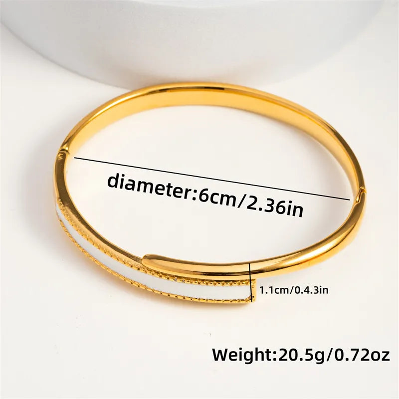 Casual Classic Style Geometric 304 Stainless Steel 18K Gold Plated Bangle In Bulk