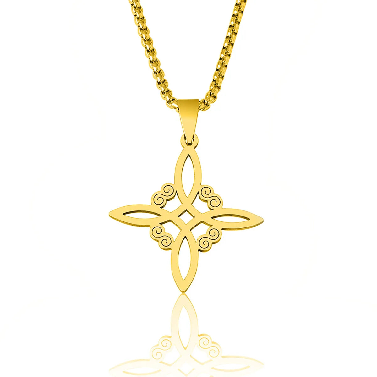 Wholesale Jewelry Casual Classic Style Witches Knot Alloy Plating Pendant Necklace