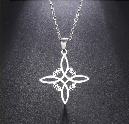 Wholesale Jewelry Casual Classic Style Witches Knot Alloy Plating Pendant Necklace