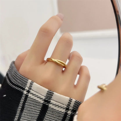 Casual Classic Style Geometric Titanium Steel Rings