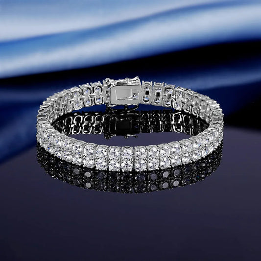 Casual Classic Style Round Brass Plating Inlay Zircon 18K Gold Plated Women'S Tennis Bracelet