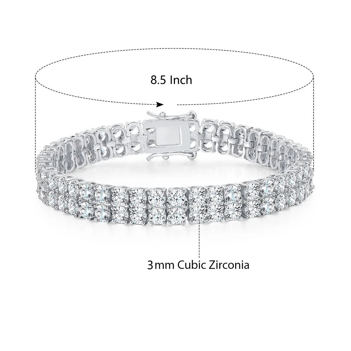 Casual Classic Style Round Brass Plating Inlay Zircon 18K Gold Plated Women'S Tennis Bracelet