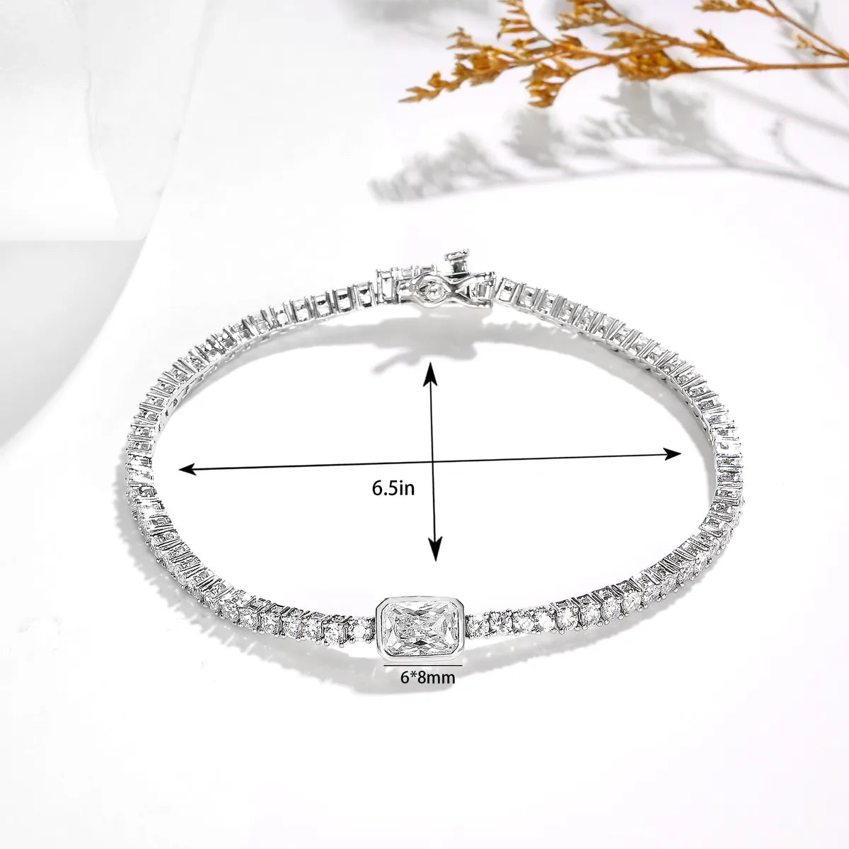 Casual Classic Style Round Brass Plating Inlay Zircon 18K Gold Plated Women's Tennis Bracelet