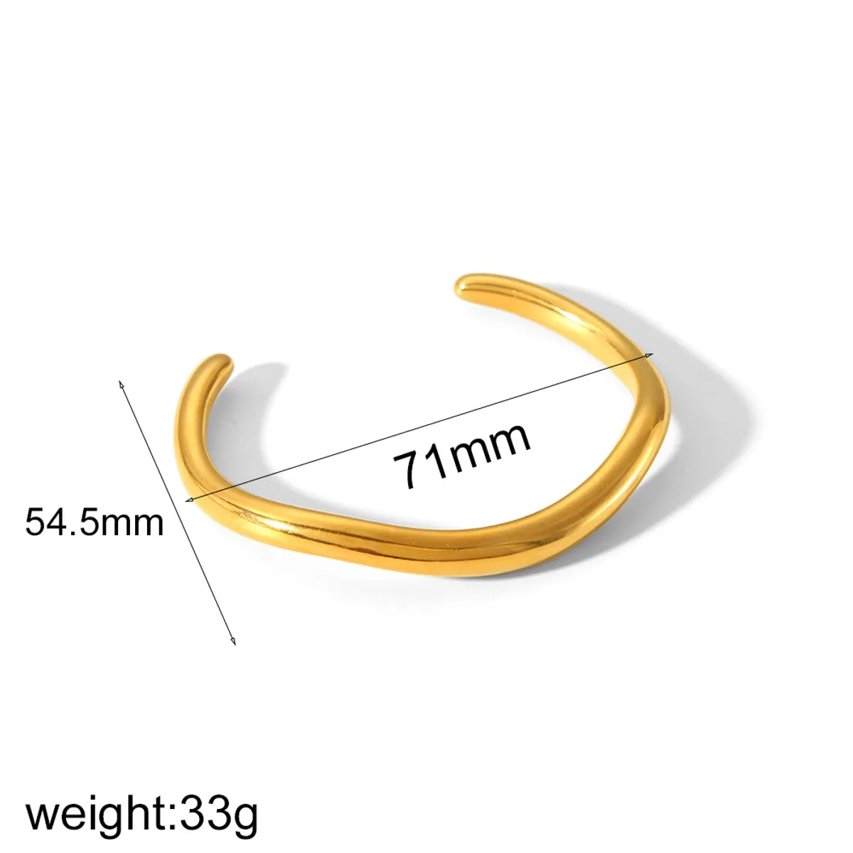 Casual Classic Style Solid Color 304 Stainless Steel 18K Gold Plated Bangle In Bulk