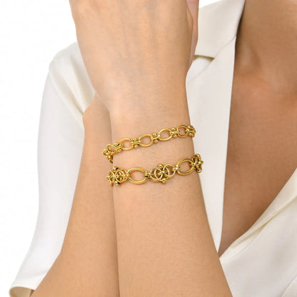 Casual Classic Style Solid Color Stainless Steel Plating Gold Plated Bracelets