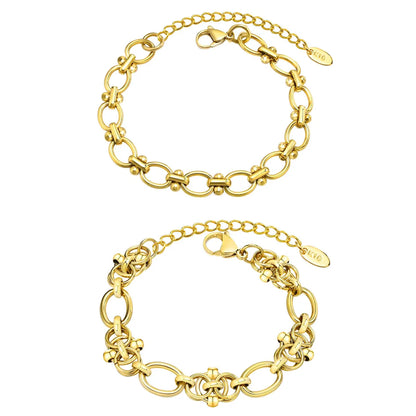 Casual Classic Style Solid Color Stainless Steel Plating Gold Plated Bracelets