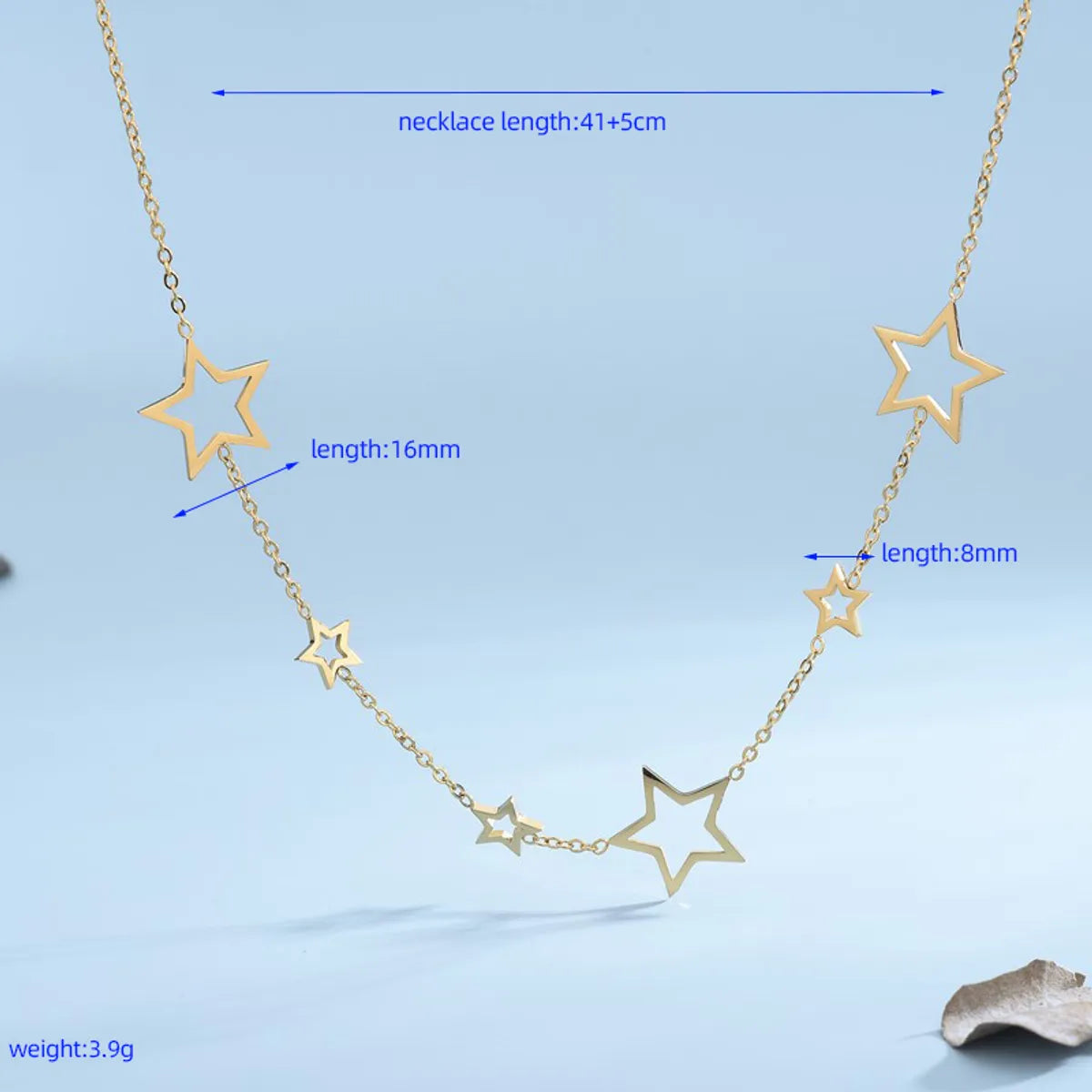 Casual Classic Style Star Titanium Steel Plating 18k Gold Plated Necklace