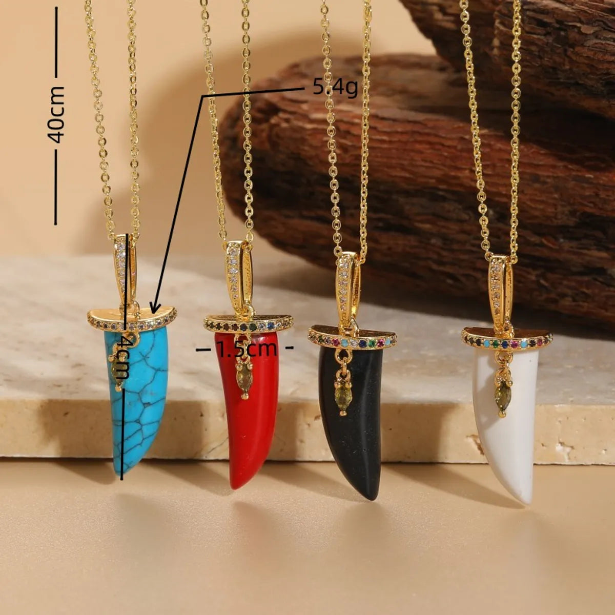 Casual Classic Style Streetwear Geometric Resin Copper Plating Inlay Zircon 14k Gold Plated Pendant Necklace