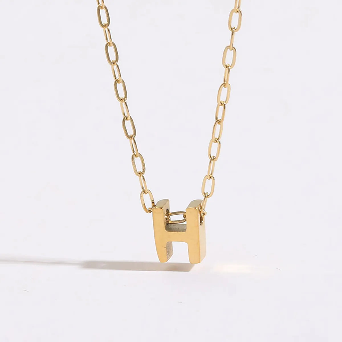 Casual Classic Style Streetwear Letter Titanium Steel Plating 14k Gold Plated Pendant Necklace