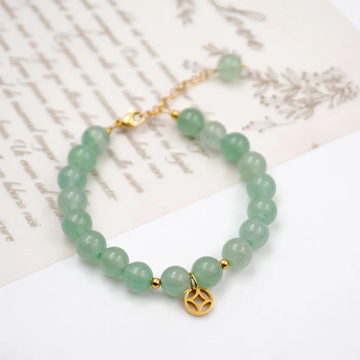 Wholesale Jewelry Casual Classical Simple Style Geometric 304 Stainless Steel Imitation Pearl Jade Gold Plated Beaded Handmade Bracelets