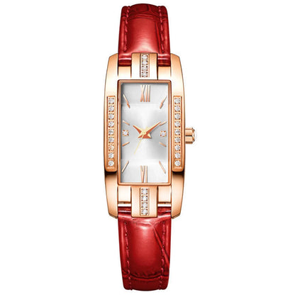 Casual Color Block Buckle Quartz Women'S Watches