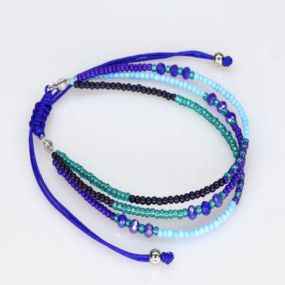 Casual Color Block Crystal Seed Bead Unisex Bracelets