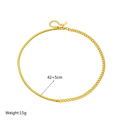 Casual Color Block Titanium Steel Plating 18k Gold Plated Necklace