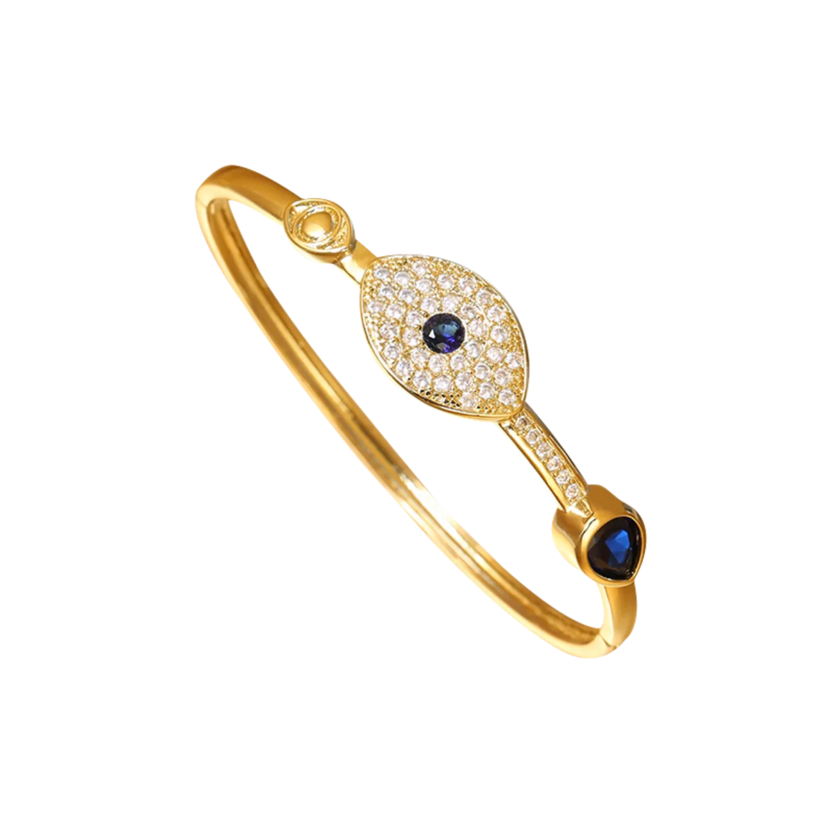 Casual Commute Animal Palm Eye Brass Plating Inlay Zircon 14k Gold Plated Bangle