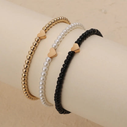 Casual Commute Cross Round Heart Shape 18K Gold Plated CCB Wholesale Bracelets